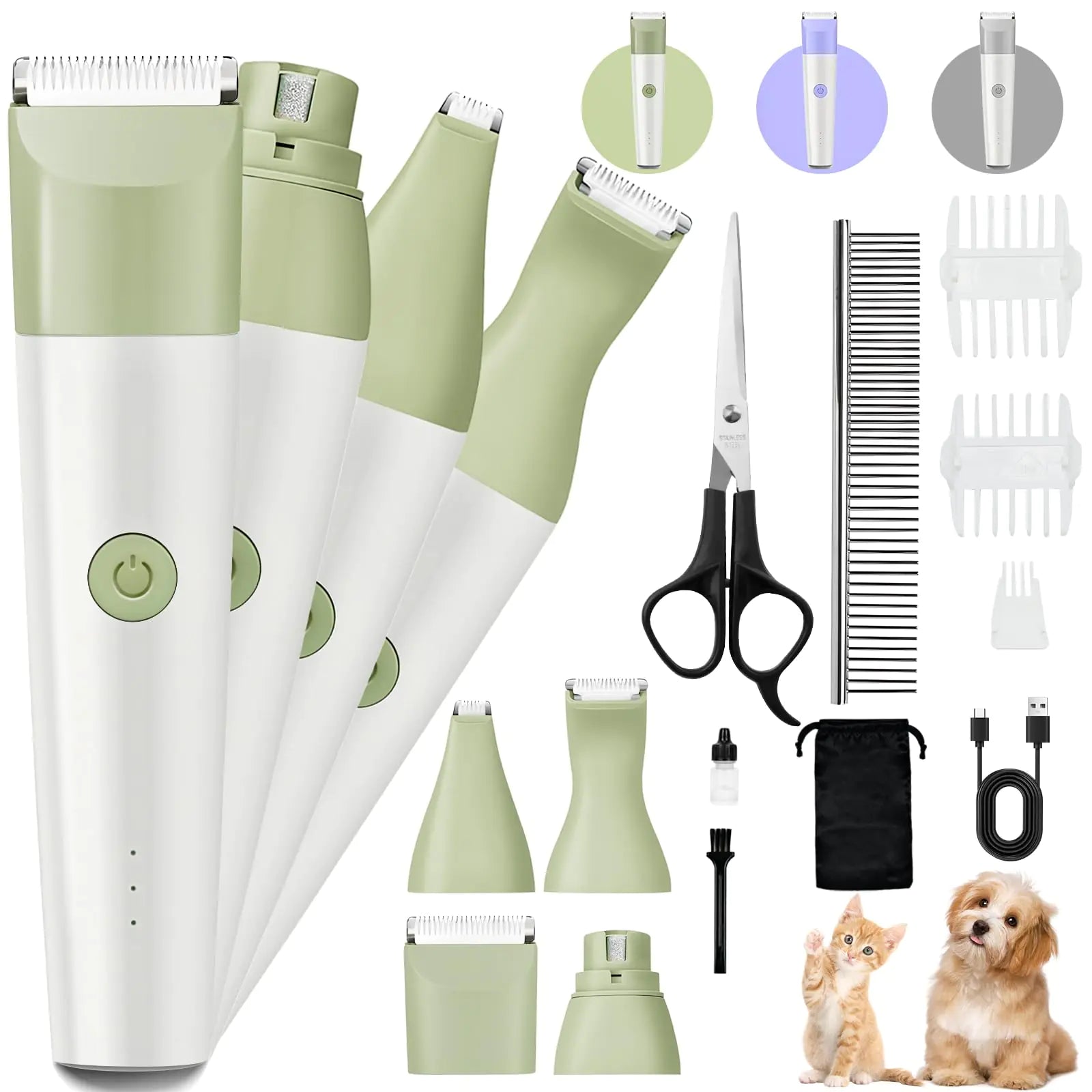 Premium 4-in-1 Dog Grooming Kit — Quiet, Precise, and Easy to Use